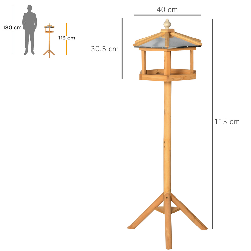Bird Stand Feeder Table Feeding Station Garden Wood Coop Parrot Nesting Stand