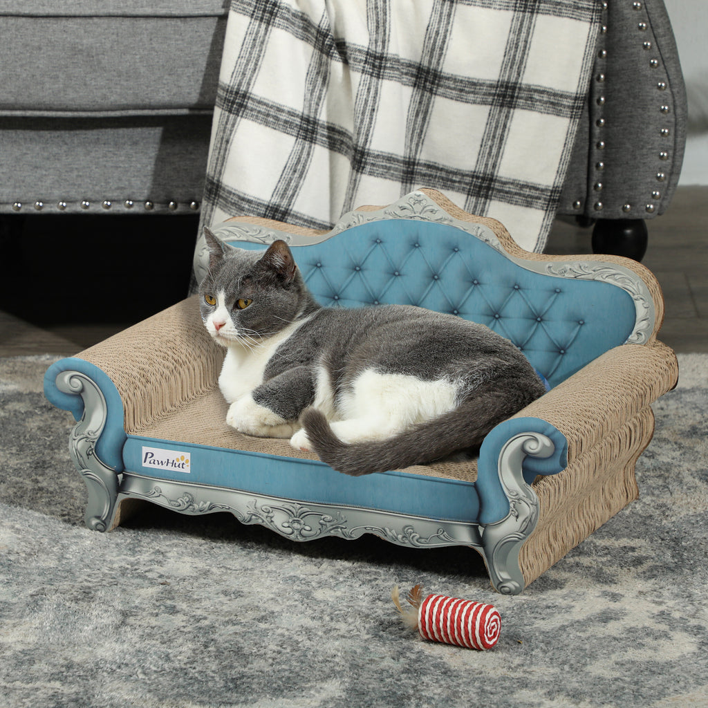 PawHut 2 in 1 Cardboard Cat Scratching Board with Catnip for Indoor Cats