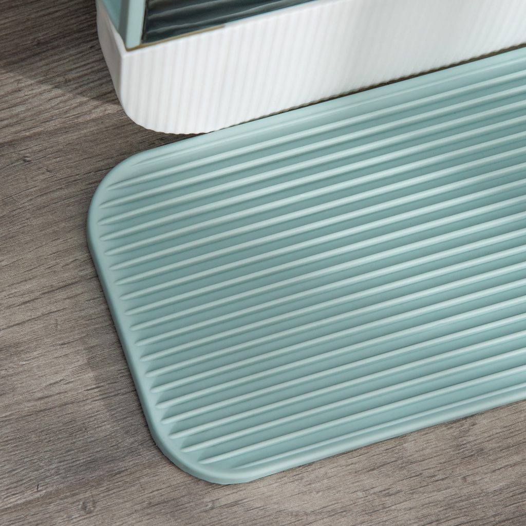 Hooded Cat Litter Tray Kitten Toilet W/ Scoop Filter Flap Door 43x44x47 cm Green