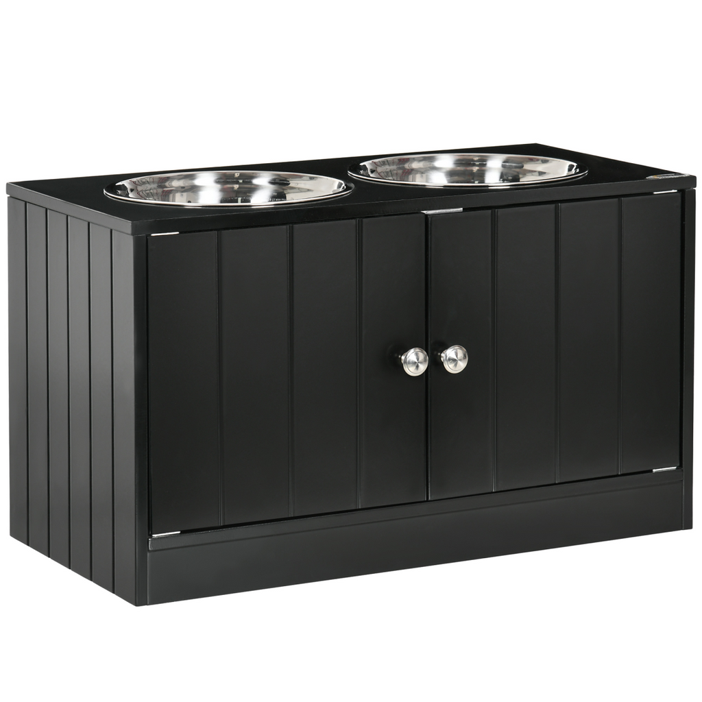Raised Dog Bowls for Large Dogs Feeding Station Stand, Storage -  Pawhut
