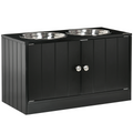 Raised Dog Bowls for Large Dogs Feeding Station Stand, Storage -  Pawhut